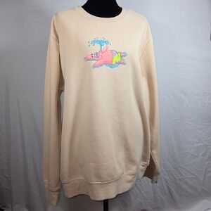Nickelodeon Spongebob Patrick Star Pineapple Graphic Sweatshirt‎ Tan Mens Large